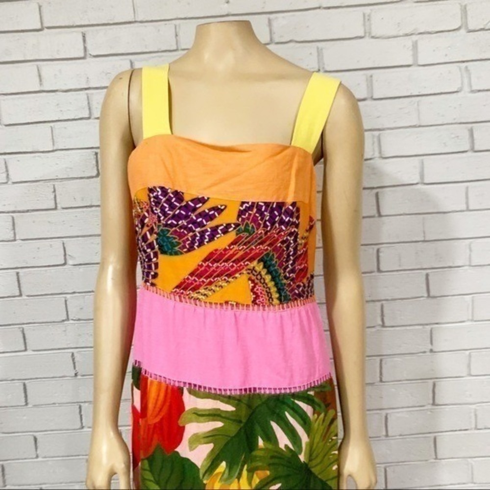 FARM Rio Multicolor Patchwork Maxi Dress - Yellow, Orange, Pink, Green, Purple - Picture 4 of 12